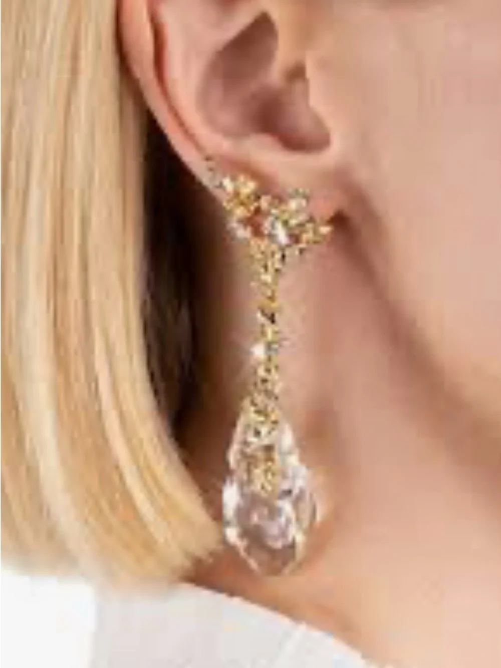 Alexis Bittar Dream Rain Gold and Clear Crystal Drop Earrings